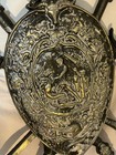 Vintage Japanese Medieval Coat Of Arms Metal Shield Wall Plaque  Raised Relief 