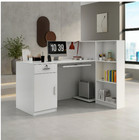 Desk Reception Counter Office Top White Shape Wood Front Table Checkout Register