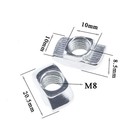 18 Pack 4545 Series Sliding T Slot Nut M8 Half Round Roll In Tee T-nuts  New