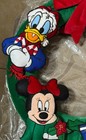 Mickey Minnie Donald Goofy Fabric Christmas Wreath Disney Parks Vintage Nwt