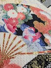 Vintage Japanese Kimono Silk Furisode Pink Shibori Gold Floral Paint Textile Art