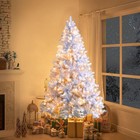       free Shipping       white Christmas Tree  300 Lights  6 Ft  Hinged  800 Branches 