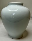 Chinese Hand-painted White  Porcelain Vase Blue Fan Floral Design Asian Fengshui