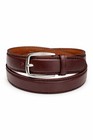 Men s Leather Casual Dress Plain Brown Belt Silver Buckle Sizes S   M   L   Xl