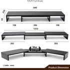 3-shelf Dual Wood Monitor Stand Riser With Adjustable Length And Angle