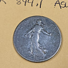 1916 France 1 Franc Silver Coin Circulated Km 844 1