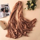Scarves For Women Lightweight Sheen Scarf Elegant Pashmina Shawls And D-brown