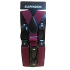 Wine Red Button Holes Link Men s Suspenders Elastic Adjust Suspenders 1 4  Width