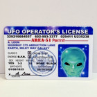 Alien A  Leon Ufo Operator s License Id Card Roswell Area 51 Permit Las Vegas