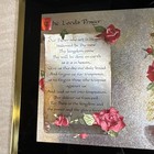 Foil Art Print Framed Glass 8 x10   The Lord   s Prayer Mcm Wall Hanging W Roses