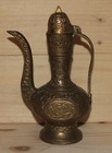 Antique Middle East Hand Made Brass Coffee Tea Pot With Spout