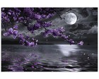 Tutubeer 1 Pcs Purple Bedroom Pictures Wall Decor Purple Canvas Art Black And