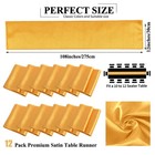 12 Pcs Gold Satin Table Runner 12x108 Inch Long Party Banquet Decor