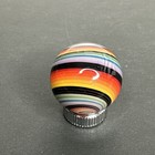 Contemporary Handmade Art Glass Marble  95  Swirl Mib Color Bands  Uv Green Glow