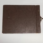 Vintage 1930s Fireside Scene Embossed Photograph Scrapbook  13x10 Cozy Cabin