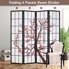 Room Divider 6ft Folding Privacy Divider 4 Panel Oriental Shoji Screen Wall D   