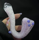 Pink Sherlock Style Glass Hand Pipe Smoking Collectible Tobacco Pipe Free Ship