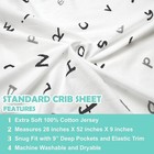 3 Pack 100  Cotton Crib Sheets Jersey Knit Fitted For Standard Mattress Alphabet