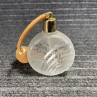 Vintage Sia Blush Pink Perfume Frosted Etched Glass Atomizer Bulb Spray Bottle