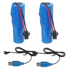 Aodtosip 2 Pack 3 7v 1200mah Li-ion Rechargeable Battery Sm-2p Plug Connector Wi