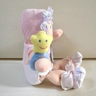 Vintage Eden Dressable Plush Cloth Baby Doll Shirt Diaper Bonnet Rattle 11    Nwt