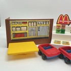 Vintage Playskool Mattel Mcdonald s Lot Play Set Cars Block People Trays Sign