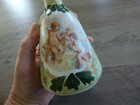 Victorian Antique Hand Painted Barber Bottle Milk Glass Cherubs W  Dove - Estate
