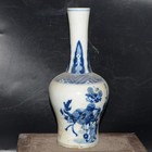 Chinese Qing Kangxi Blue And White Porcelain Figure Butterfly Motif Vase 9 8 