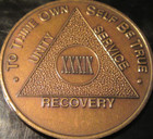 Alcoholics Anonymous 39 Year Aa Bronze Medallion Coin Token Chip Symbol