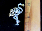 Beautiful  Czech Vintage  Glass Rhinestone Button  Flamingo    Crystal Clear