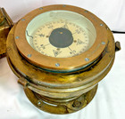 Antique Wwi British Royal Navy Brass Binnacle Nautical Ship Compass