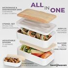 Original Bento Box Lunch Box Japanese Style 2 Layer Food Containers With Utensil