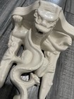 Antique Ceramic Glazed Gargoyle Wall   Shelf Sconce French France Over White