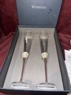 Lot Of 2 Waterford Crystal Lismore Diamond Toasting Flutes Wedding   11    Silver