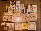 140  Vintage Rubber Stamp Lot 1990s Craft Collection Mostly Unused Rare Designs