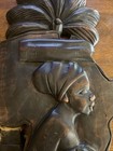 Vintage African Hand Carved Wood Wall Hanging Plaque