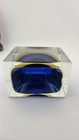 Super Cute Vintage Murano Sommerso Art Glass Ashtray Trinket Dish 3  3  2 Blue