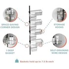 Zenna Home Tension Pole Shower Caddy  4 Corner-hugging Basket Shelves 