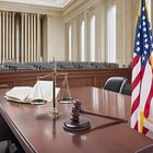 Red Wooden Gavel And Sound Block Set - Ideal Desk Accessory For Lawyers   Judges