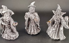 Wizards Silver Colored Figurines 4  T Lot Of 3 Great Condition 