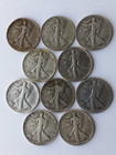      Lot Of 5 Walking Liberty Half Doliars Various Dates And Mint Locations