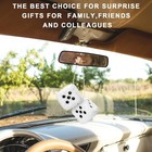 Fuzzy Plush Dice For Car Mirror  3 Inch Pair Of Retro Square Mirror Ornament Sof