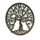 Cast Iron Tree Of Life Trivet     Gold Finish  7 75   Heat-resistant  Wall Art