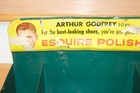 Vtg Esquire Brushless Shoe Polish Arthur Godfrey Store Counter Metal Display