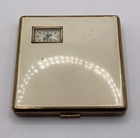 Vintage Enamel Illinois Watch Company Compact Powder Case Weldwood Watch