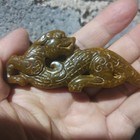 Chinese Jade Antique Hand-carved Exquisite Jade Beast Statue Pendant 3454