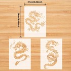 3 Pieces Dragon Stencil Template Reusable Asian Chinese Stencils For Painting   