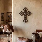 Cast Iron Texas Star Wall Cross Rustic Brown Western Ranch Metal Wall Decor 12 