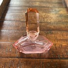 Vintage Pink Glass Czech Perfume Bottle With Complete Stopper