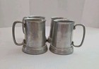 Set Of 4 Miller High Life Beer Cups Glass Bottom With Handle Stein Alluminum